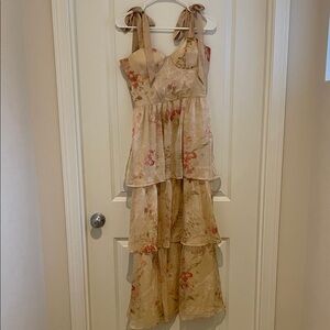 Vici Beige Smocked Dress